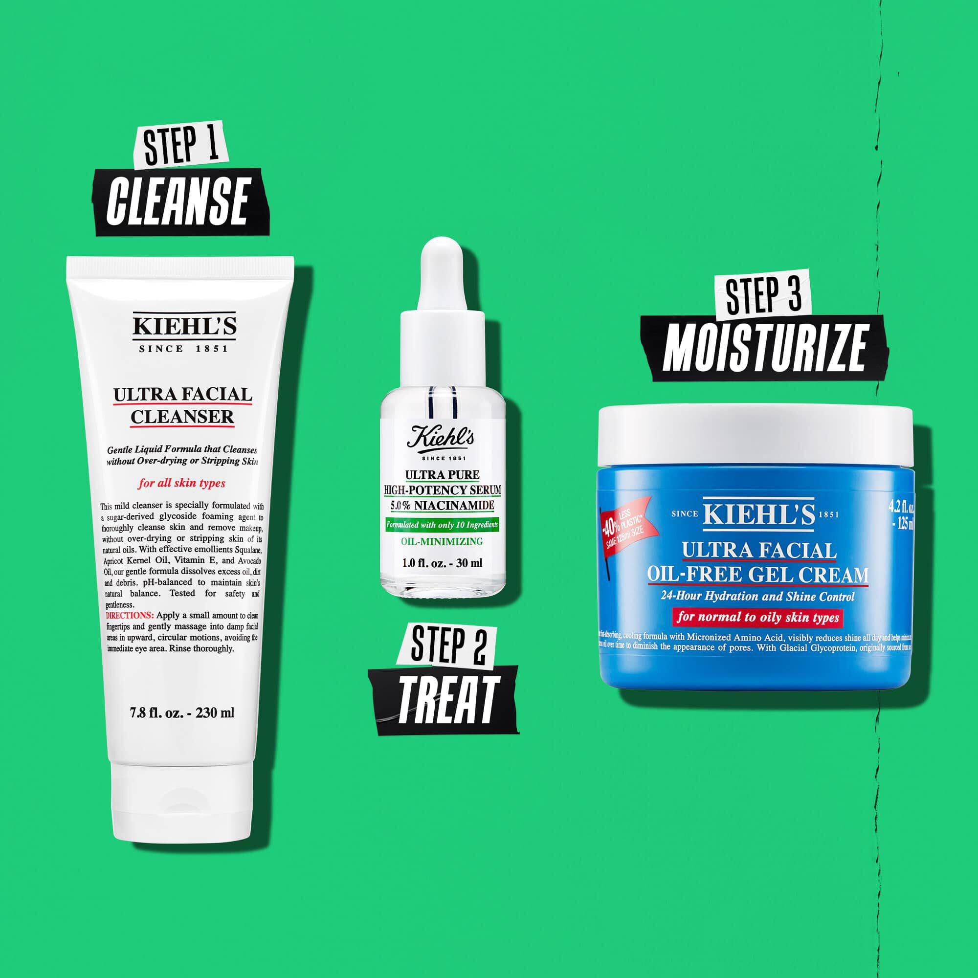Ilustracija rutine s Kiehl's Ultra Pure serumom