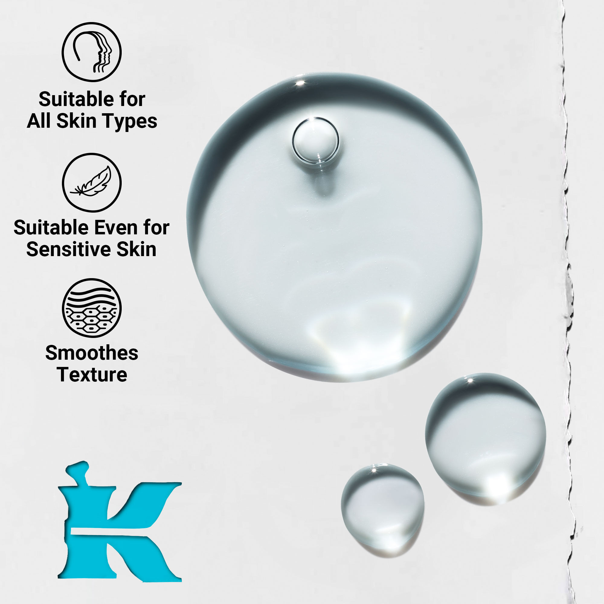 Krupni plan teksture Clearly Corrective Triple Acid Peel koja prikazuje prozirne kapljice tekućine i mjehuriće.