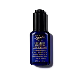 Bočica od 30 ml Kiehl's Midnight Recovery Concentrate ulja za lice na bijeloj pozadini.