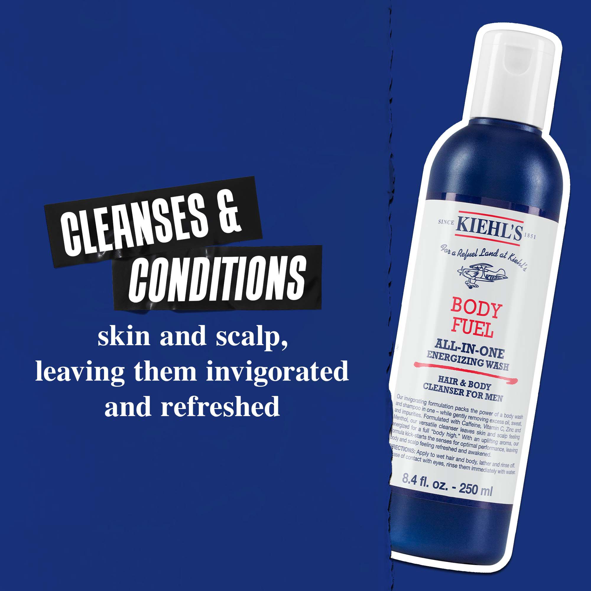 Body Fuel All-In-One Energizing Wash: Čisti i njeguje kožu, kosu i vlasište, ostavljajući ih osvježenima и revitaliziranima.