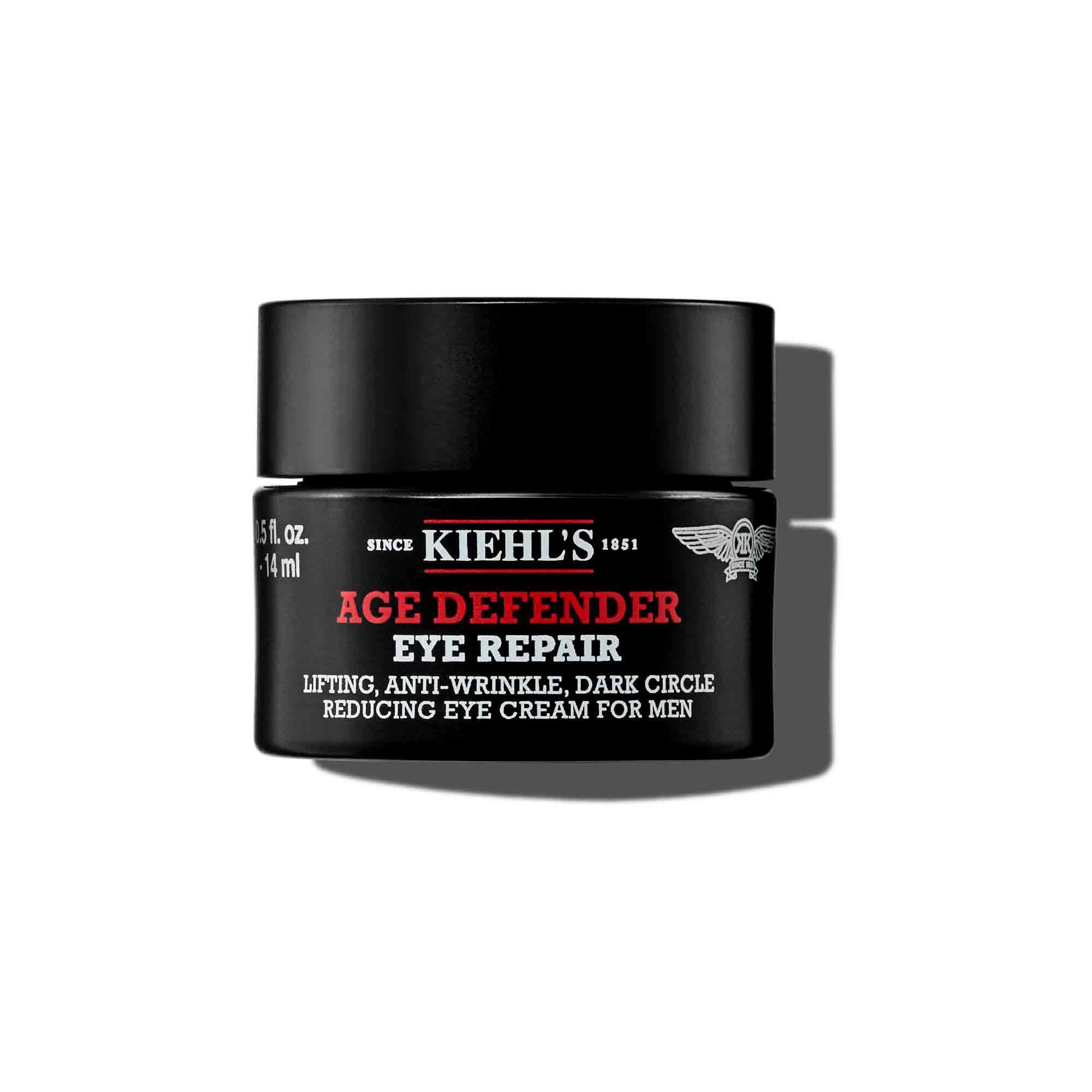 Posudica od 14 ml kreme Kiehl's Age Defender Eye Repair na bijeloj pozadini.