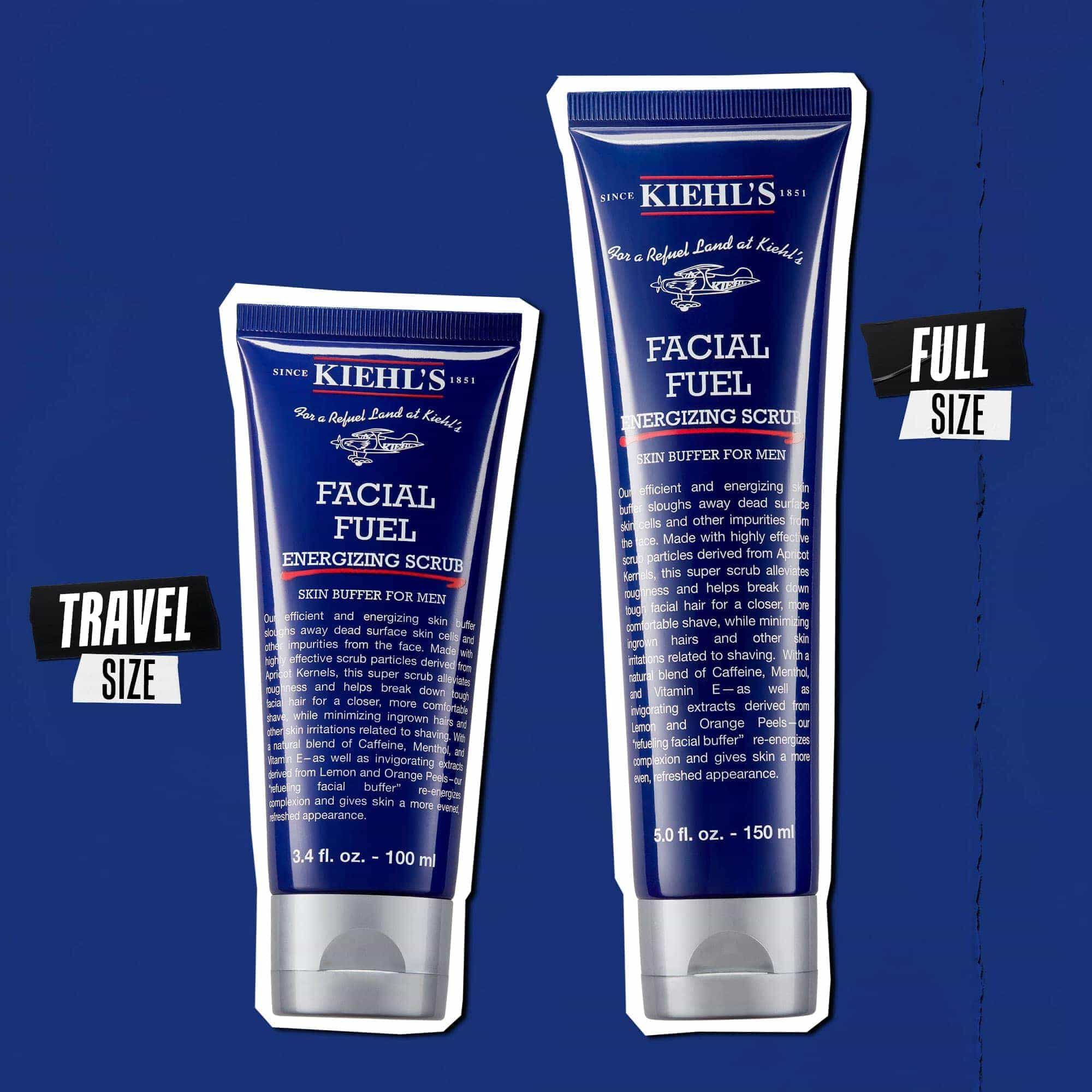 Putno i standardno pakiranje proizvoda Facial Fuel Energizing Scrub.