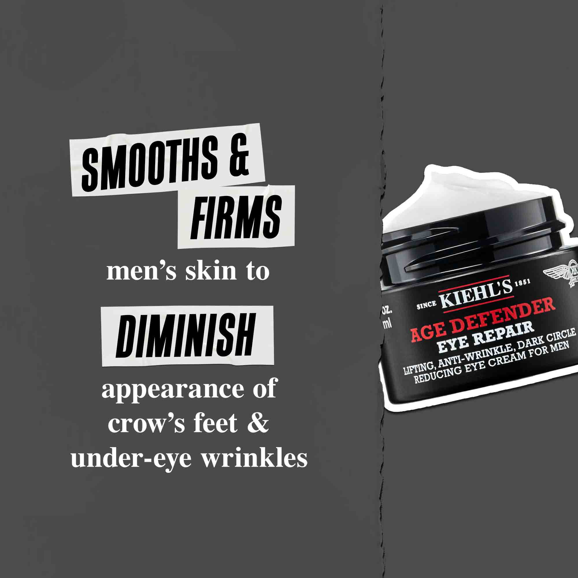 Age Defender Eye Repair: Zaglađuje i učvršćuje mušku kožu kako bi smanjio vidljivost bora oko očiju i bora ispod očiju.