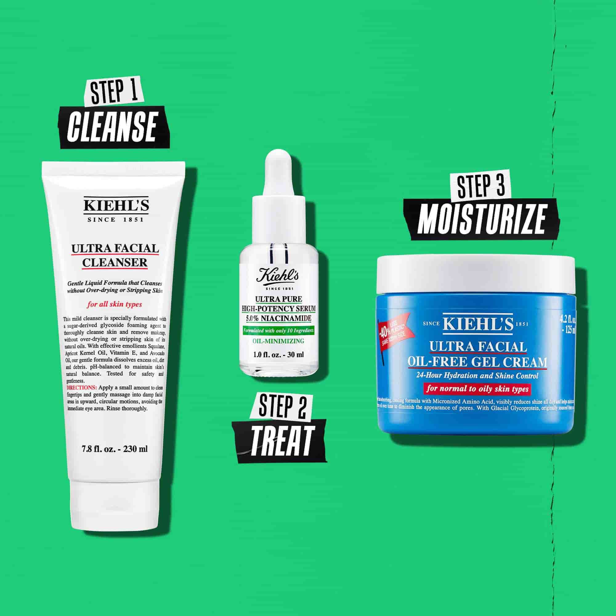 Ilustracija rutine s Kiehl's Ultra Pure serumom