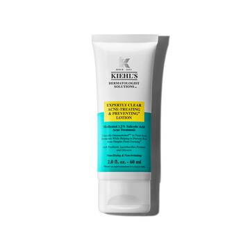 Tuba od 60 ml Kiehl's Expertly Clear Blemish-Treating & Preventing Lotion na bijeloj pozadini.
