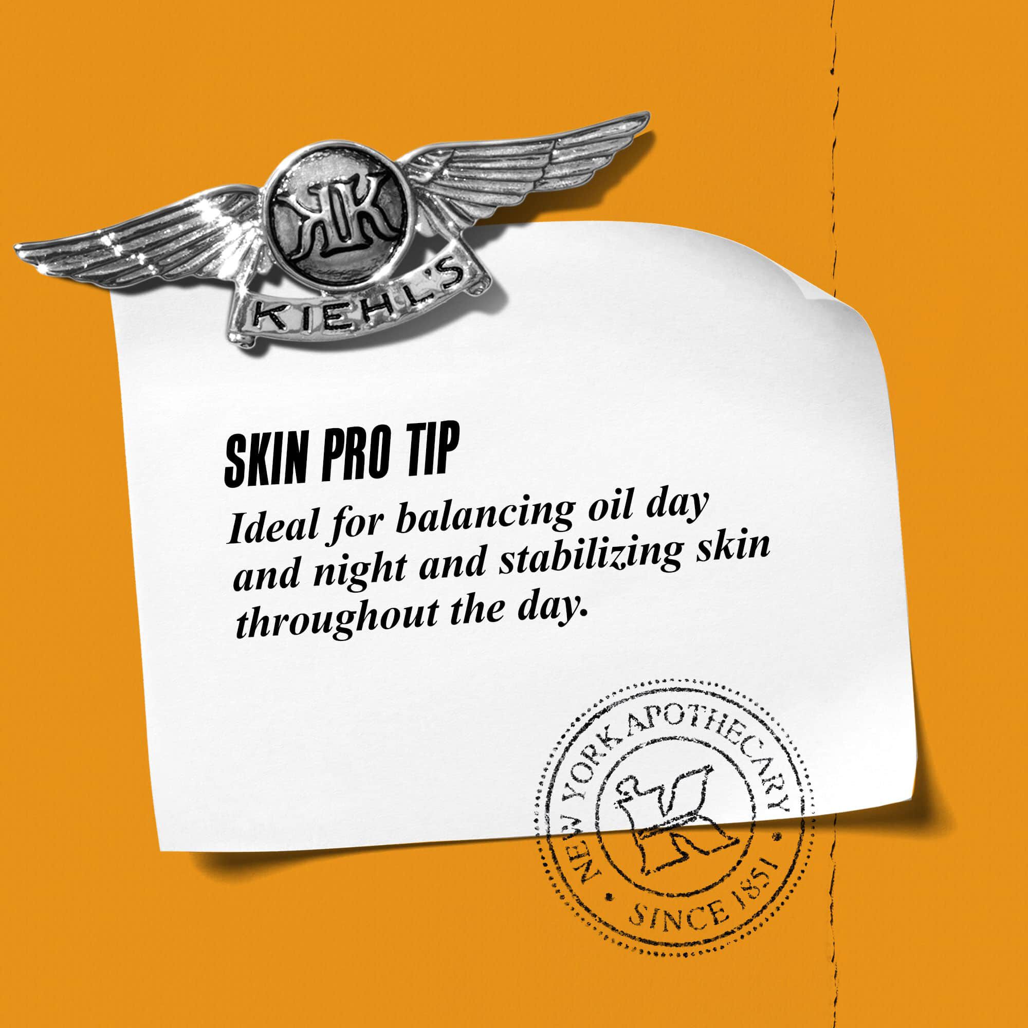 Prikaz s tekstom: „Stručni savjet za kožu: Idealno za uravnoteženje masnoće cijeli dan i umirenje kože tijekom dana,” uz bočicu Calendula Herbal-Extract tonera.