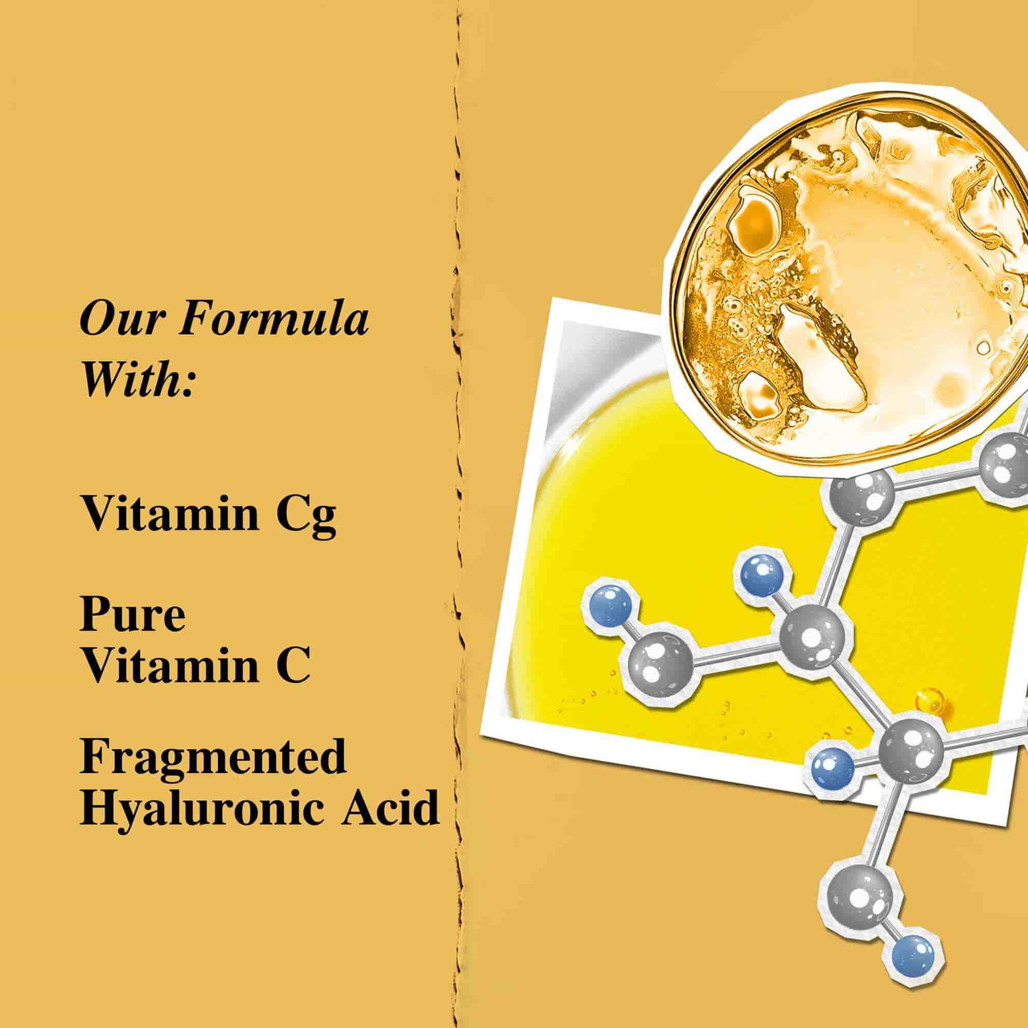 Prikaz ključnih sastojaka: vitamin Cg, fragmentirana hijaluronska kiselina.