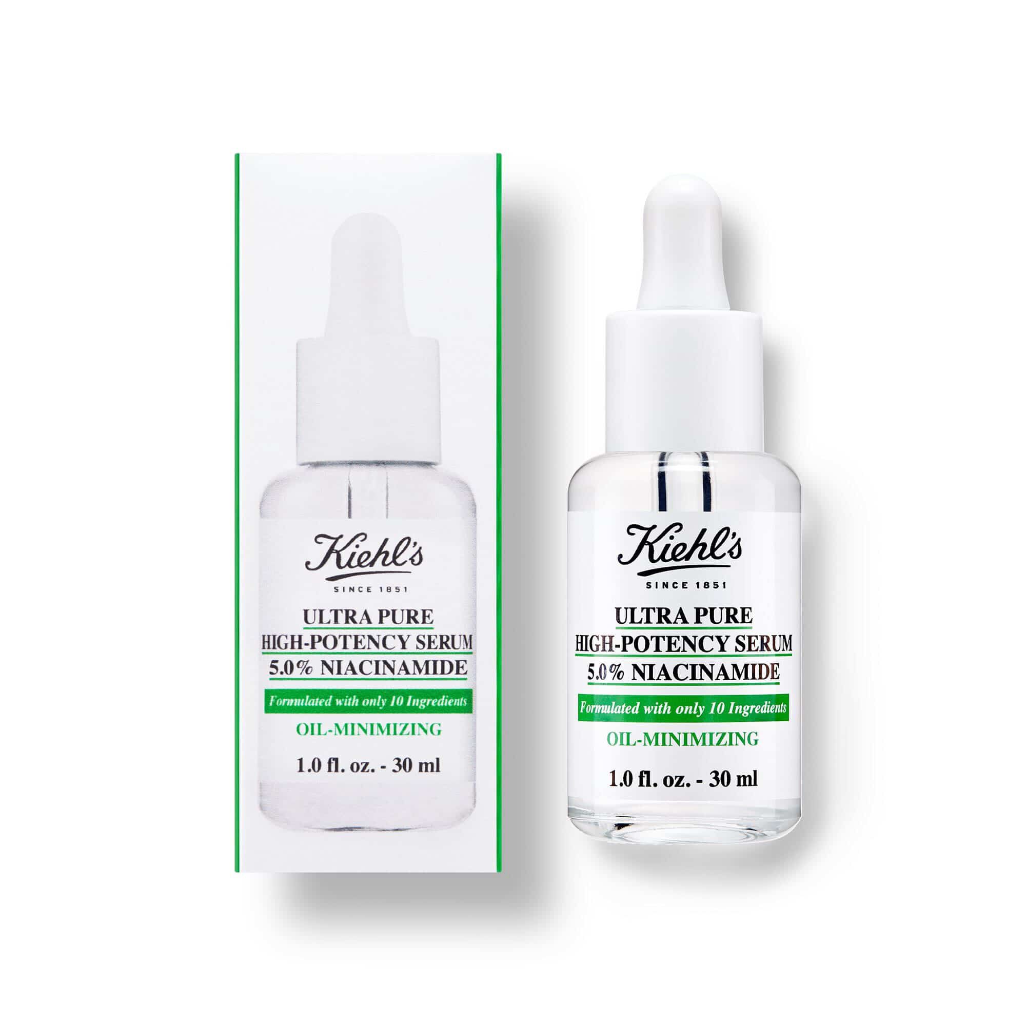 Bočica i kutija Kiehl's Ultra Pure seruma s 5,0 % niacinamida