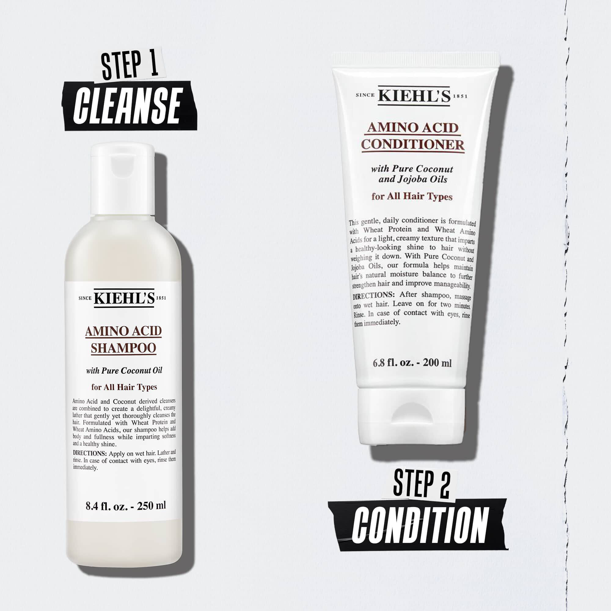 Kiehl's Amino Acid rutina njege kose s bočicama – Step 1 Cleanse Step 2 Condition