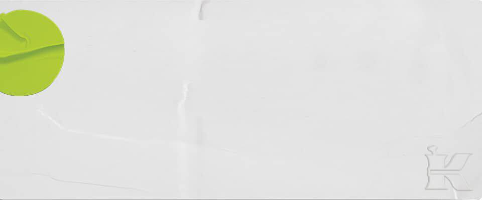 A minimalist image featuring a green circular shape on the left side against a plain white background.