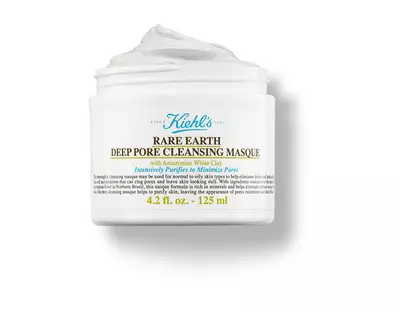 Bijela posuda Kiehl's Rare Earth dubinske maske za čišćenje pora s amazonskom bijelom glinom. 125 ml.